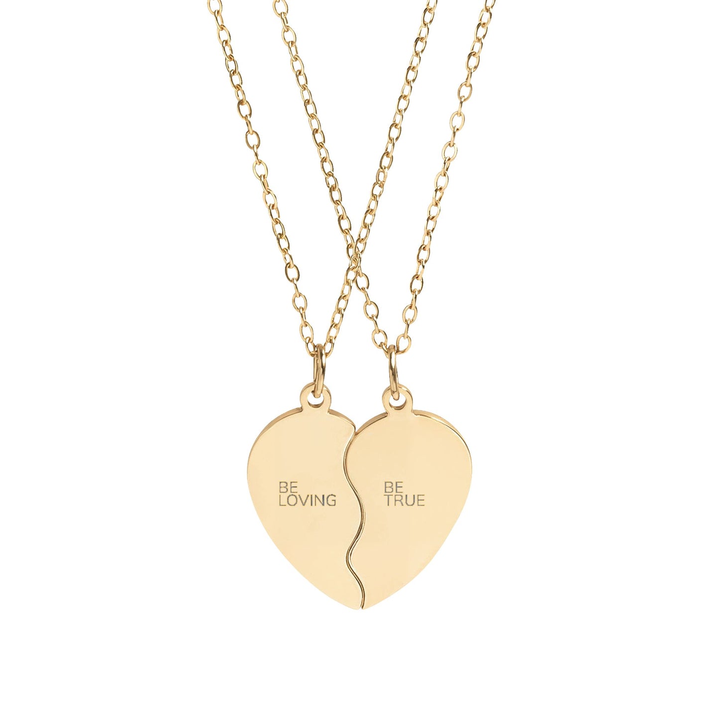 Break Apart "Be Loving Be True" Necklace Set (Engraving)