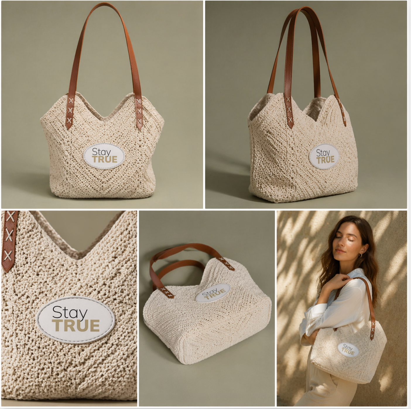 "Stay True" Straw Shoulder Bag: Casual Boho Beach Tote