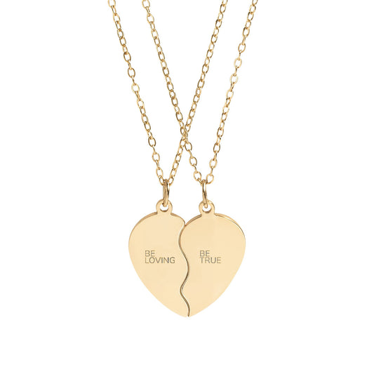 Break Apart "Be Loving Be True" Necklace Set (Engraving)